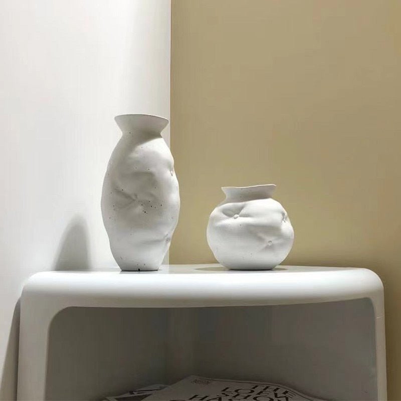 Hommfer – Vase Céramique Drapée Organique pour le Salon - Hommfer