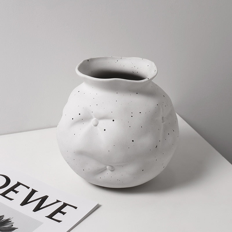 Hommfer – Vase Céramique Drapée Organique pour le Salon - Hommfer