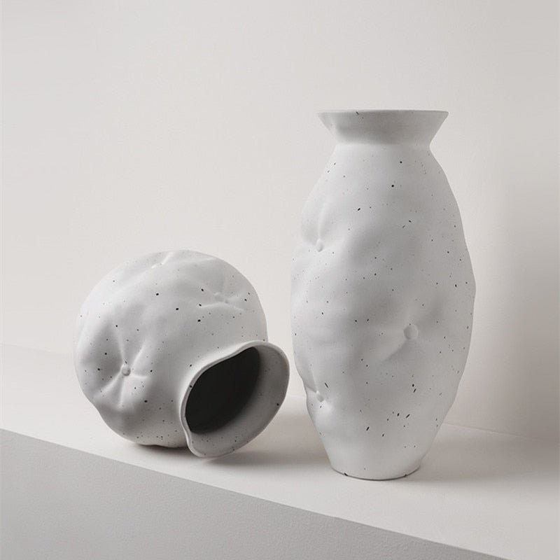 Hommfer – Vase Céramique Drapée Organique pour le Salon - Hommfer