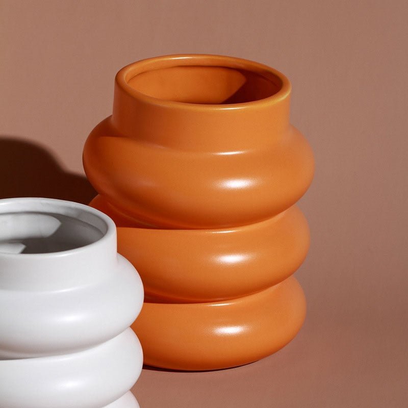 Hommfer – Vase Céramique Spirale Mat pour le Salon - Hommfer