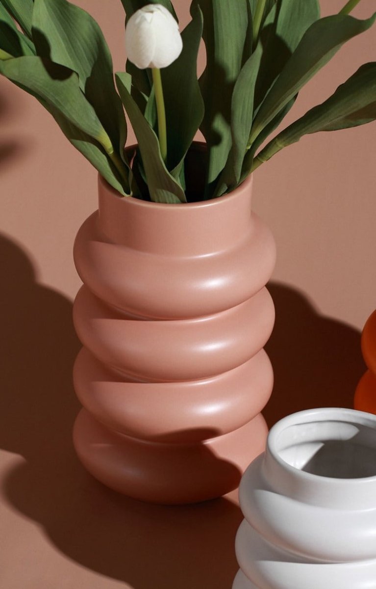 Hommfer – Vase Céramique Spirale Mat pour le Salon - Hommfer