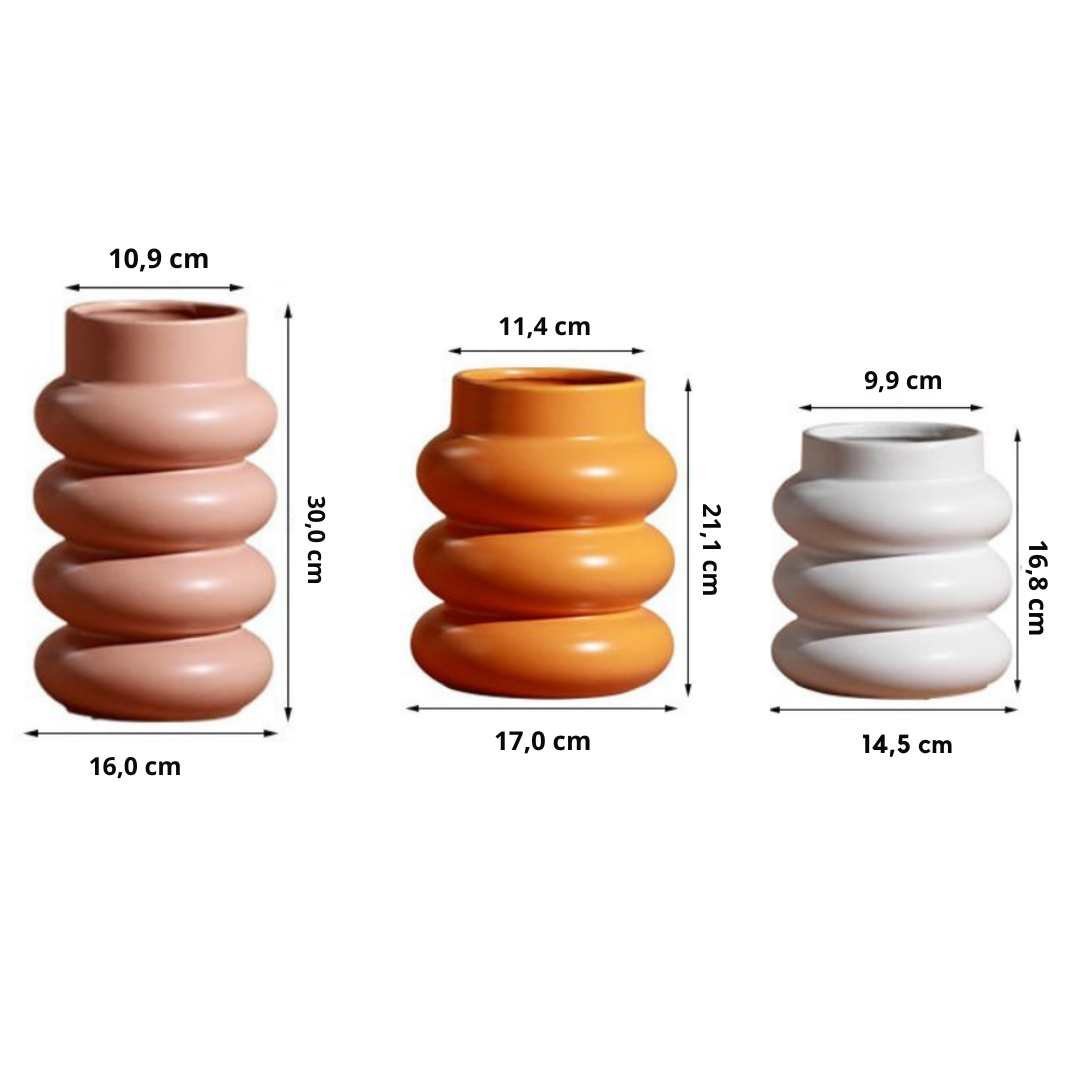 Hommfer – Vase Céramique Spirale Mat pour le Salon - Hommfer