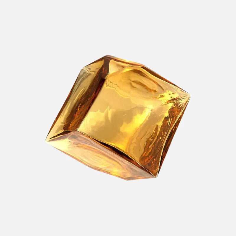 Hommfer – Vase Cube en Verre Ambré pour le Salon - Hommfer