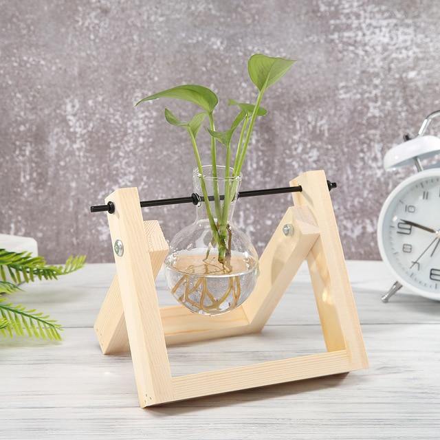Hommfer – Vase de Bouturage en Verre avec Support en Bois A - Frame - Hommfer