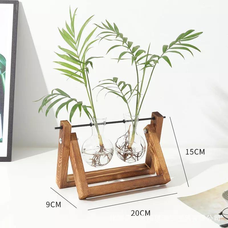 Hommfer – Vase de Bouturage en Verre avec Support en Bois A - Frame - Hommfer