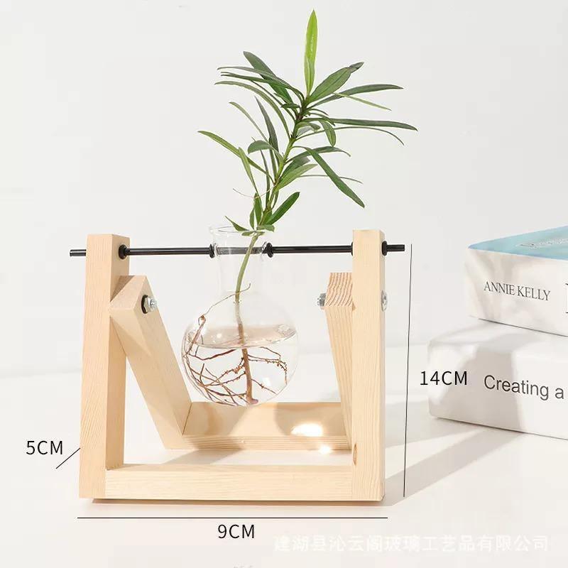 Hommfer – Vase de Bouturage en Verre avec Support en Bois A - Frame - Hommfer