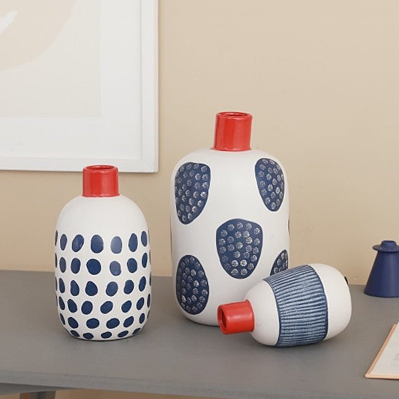 Hommfer – Vase en Céramique à Motifs Graphiques Dotta - Hommfer