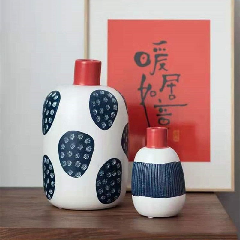 Hommfer – Vase en Céramique à Motifs Graphiques Dotta - Hommfer