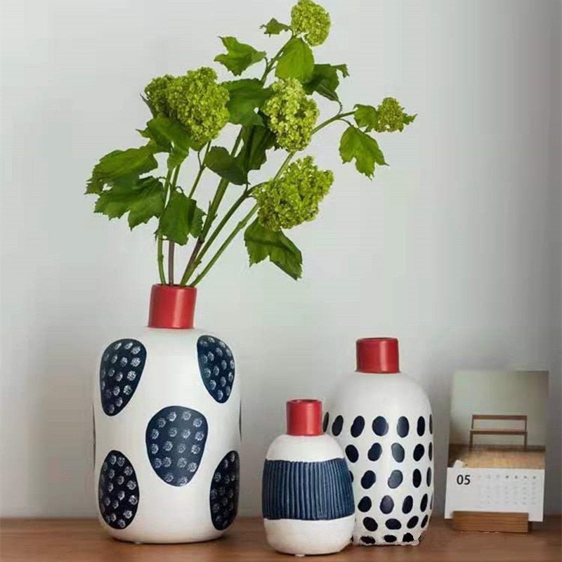 Hommfer – Vase en Céramique à Motifs Graphiques Dotta - Hommfer
