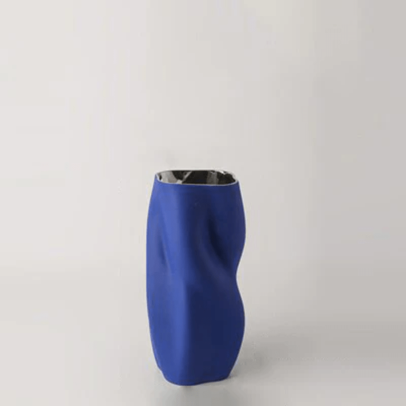 Hommfer – Vase en Céramique Torsadée Blanc et Bleu pour Salon - Hommfer