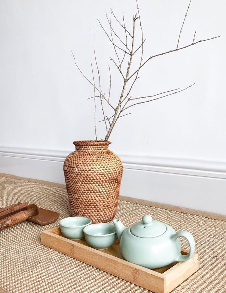 Hommfer – Vase en Rotin Tressé à la Main pour le Salon - Hommfer