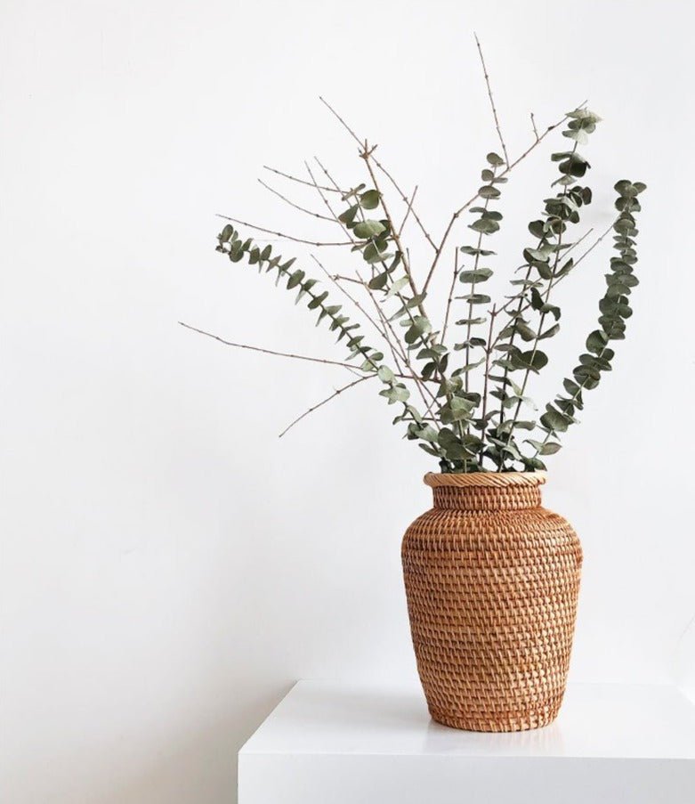 Hommfer – Vase en Rotin Tressé à la Main pour le Salon - Hommfer