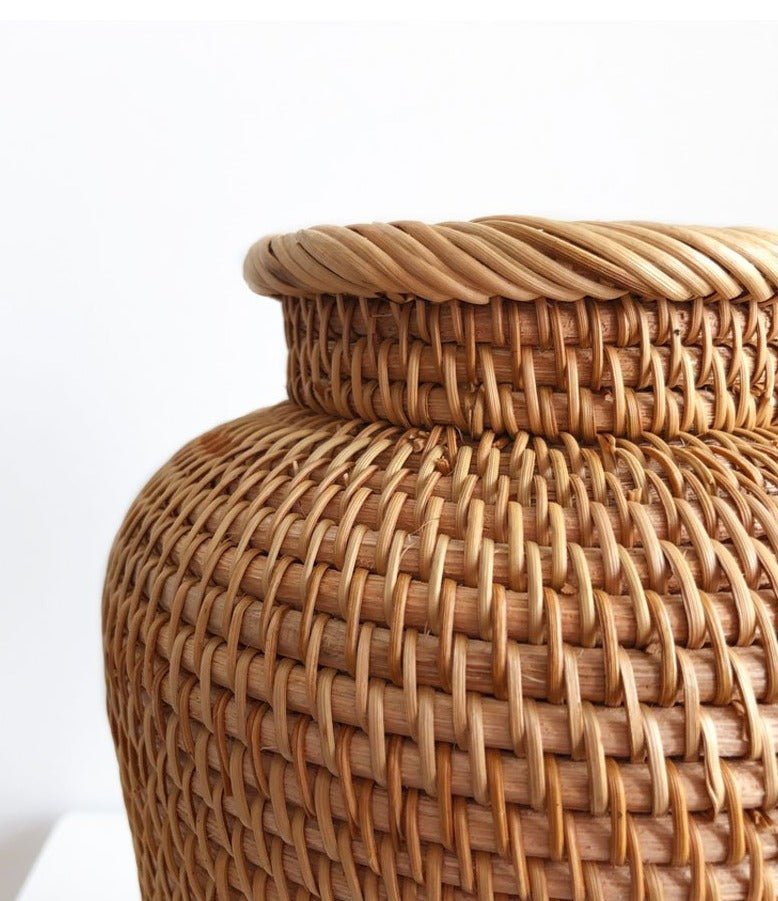 Hommfer – Vase en Rotin Tressé à la Main pour le Salon - Hommfer