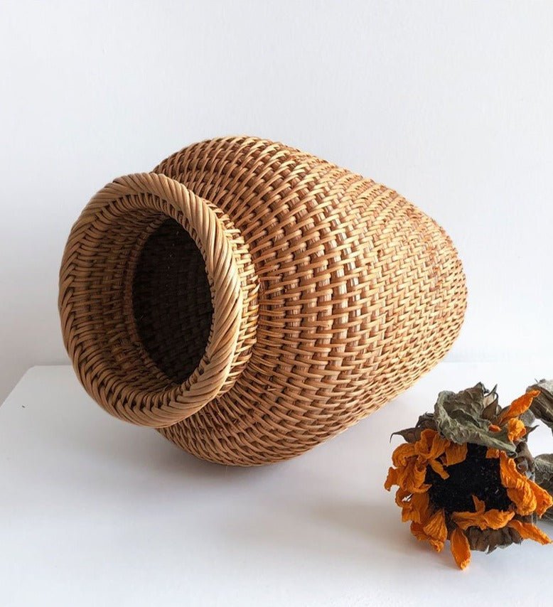 Hommfer – Vase en Rotin Tressé à la Main pour le Salon - Hommfer