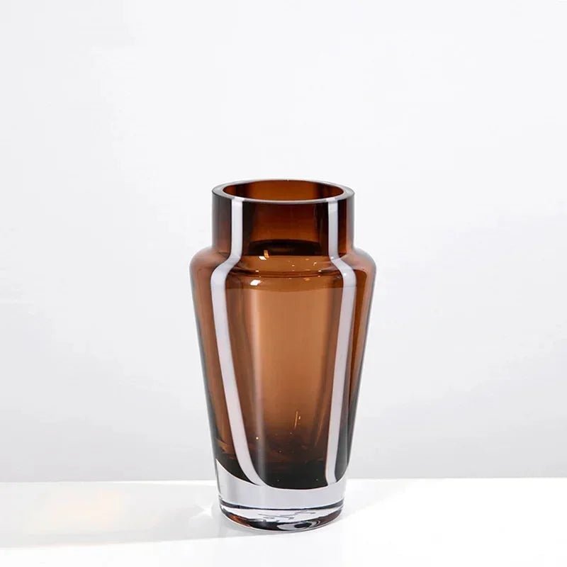 Hommfer - Vase en verre ambré prismatique pour le salon - Hommfer