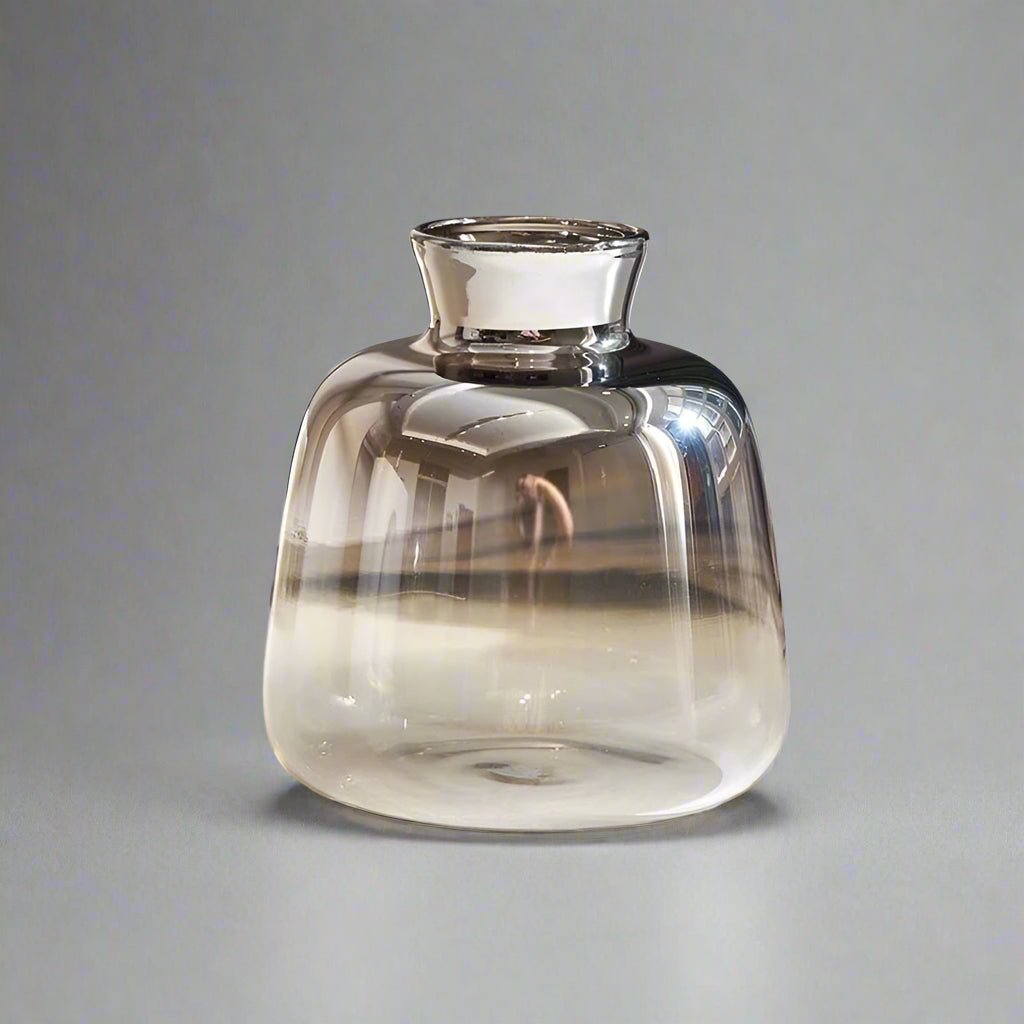 Hommfer – Vase en Verre Bicolore à Reflets Argentés - Hommfer