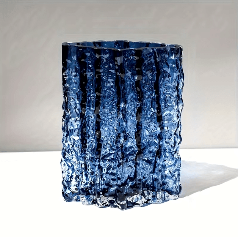 Hommfer – Vase en verre givré texturé pour le salon - Hommfer