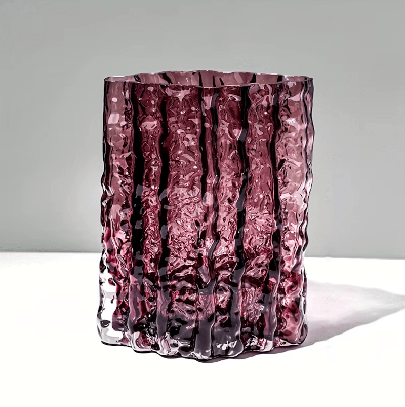 Hommfer – Vase en verre givré texturé pour le salon - Hommfer