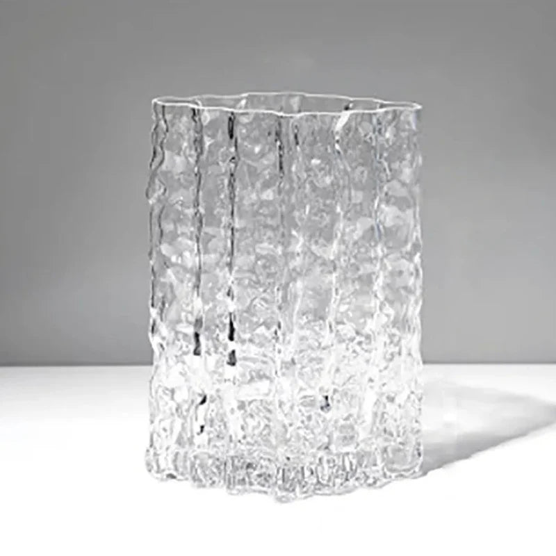 Hommfer – Vase en verre givré texturé pour le salon - Hommfer