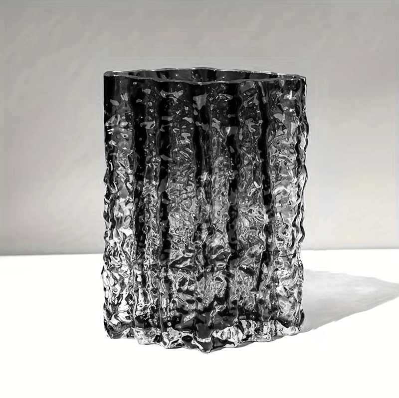 Hommfer – Vase en verre givré texturé pour le salon - Hommfer