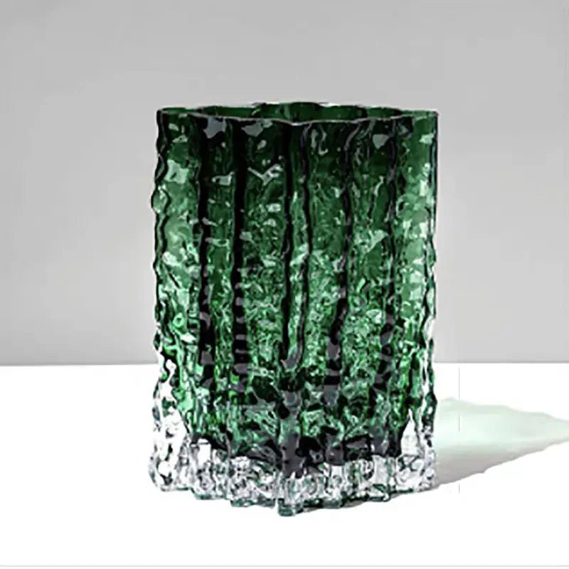 Hommfer – Vase en verre givré texturé pour le salon - Hommfer