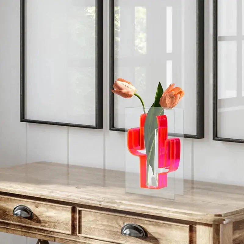 Hommfer – Vase et Organisateur de Bureau Cactus Néon - Hommfer