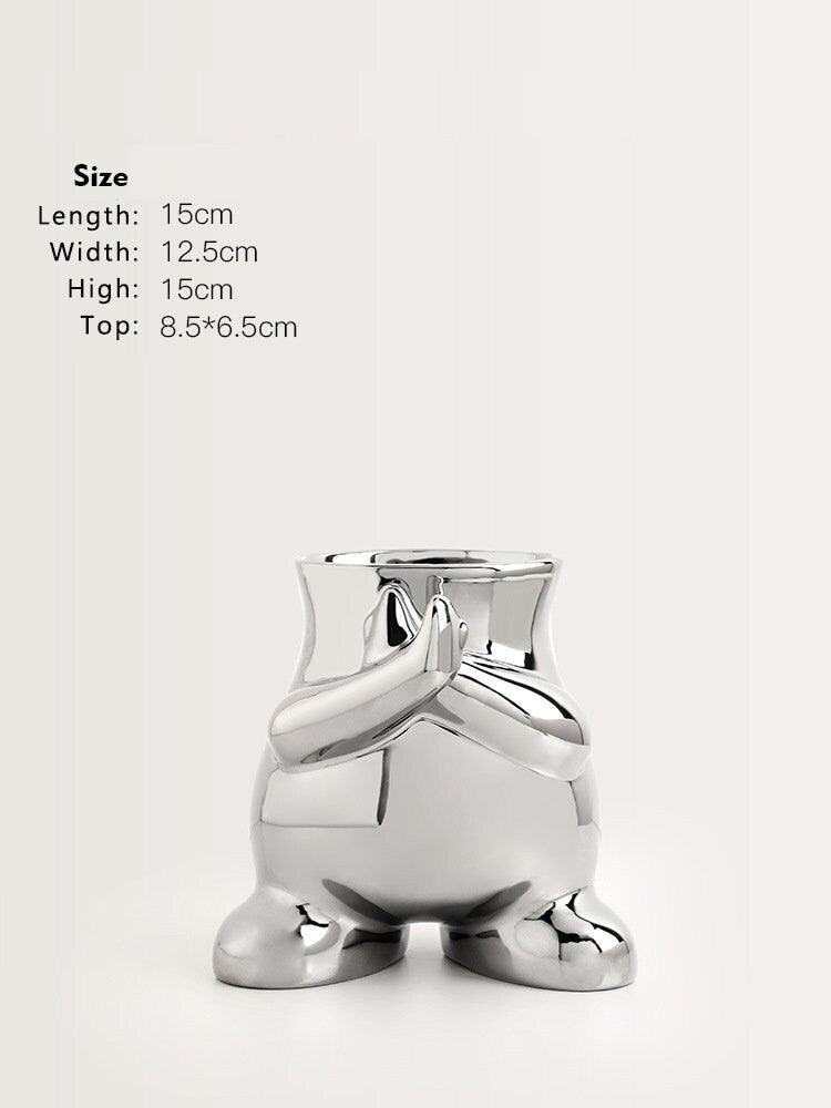 Hommfer – Vase Géométrique en Céramique Monochrome Moderne - Hommfer