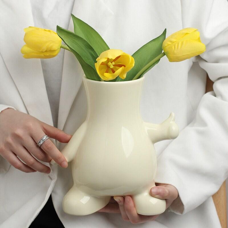 Hommfer – Vase Géométrique en Céramique Monochrome Moderne - Hommfer