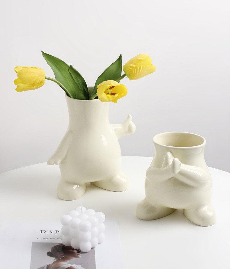 Hommfer – Vase Géométrique en Céramique Monochrome Moderne - Hommfer