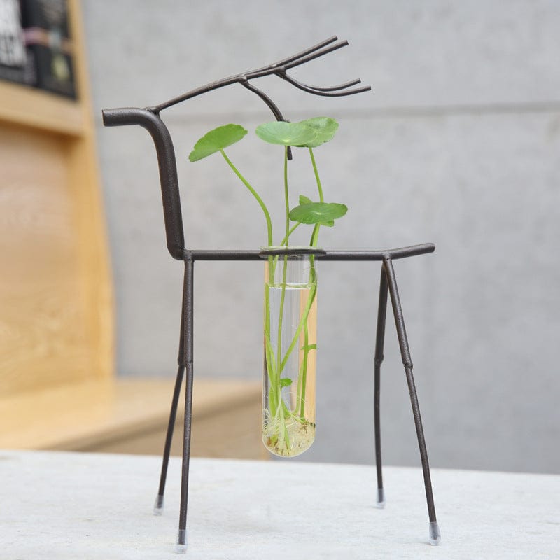 Hommfer – Vase Hydroponique Cerf en Fer Forgé - Hommfer