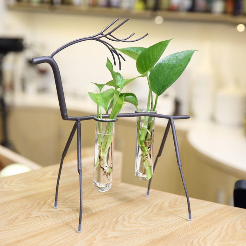 Hommfer – Vase Hydroponique Cerf en Fer Forgé - Hommfer