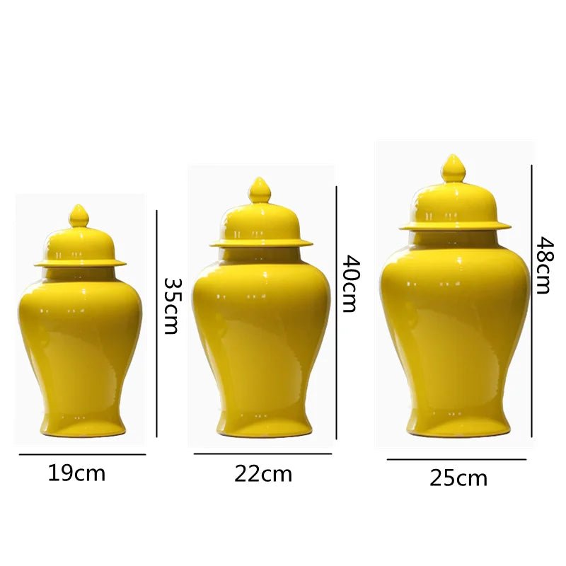 Hommfer – Vase Jaune en Céramique Style Gingembre Chinois - Hommfer