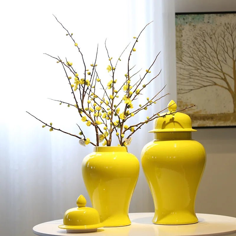 Hommfer – Vase Jaune en Céramique Style Gingembre Chinois - Hommfer
