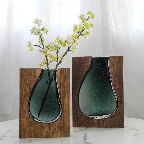 Hommfer – Vase Minimaliste en Bois et Verre - Hommfer