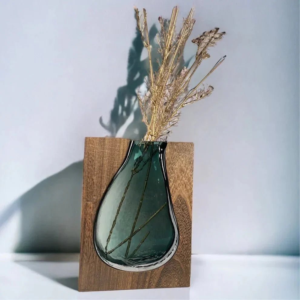 Hommfer – Vase Minimaliste en Bois et Verre - Hommfer