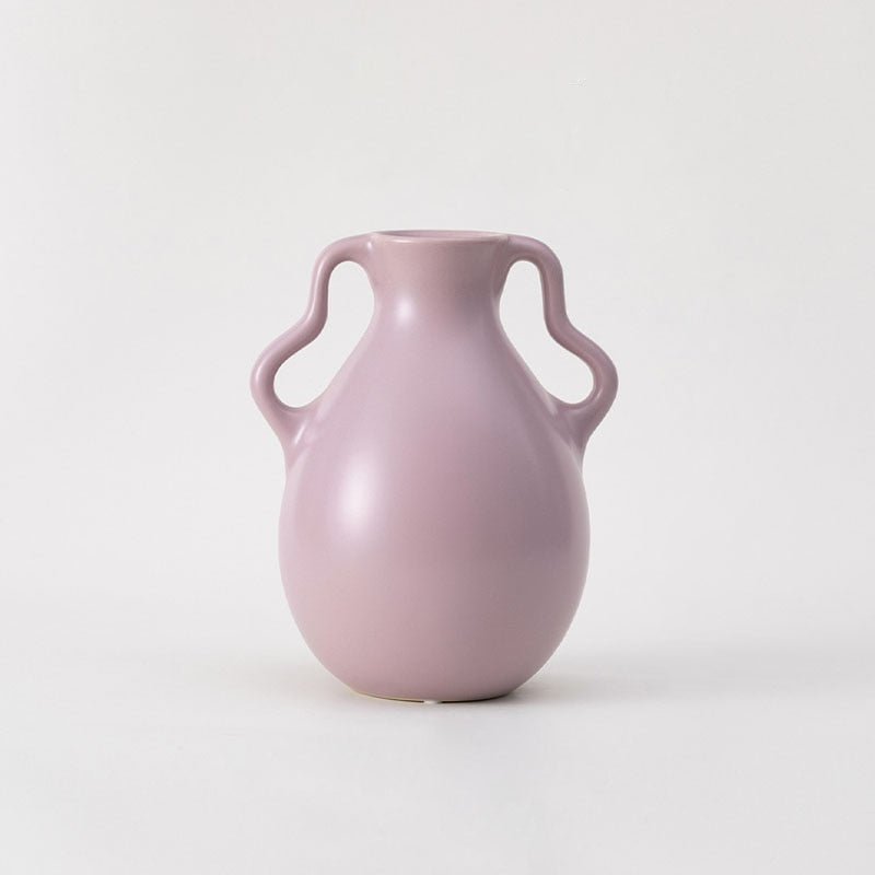 Hommfer - Vase Ondulé en Céramique Lavande Crème - Hommfer