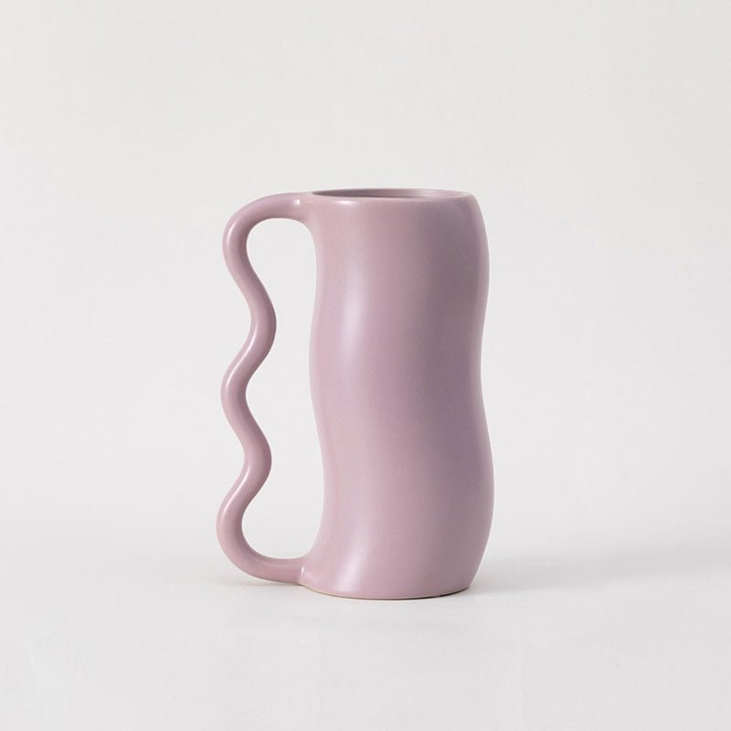 Hommfer - Vase Ondulé en Céramique Lavande Crème - Hommfer