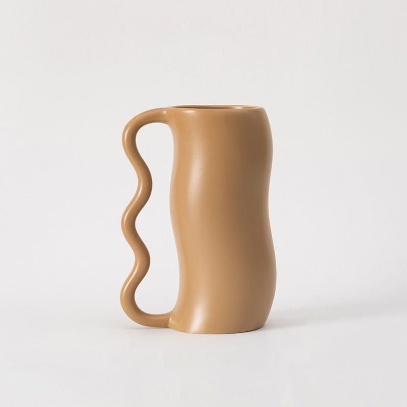 Hommfer - Vase Ondulé en Céramique Lavande Crème - Hommfer