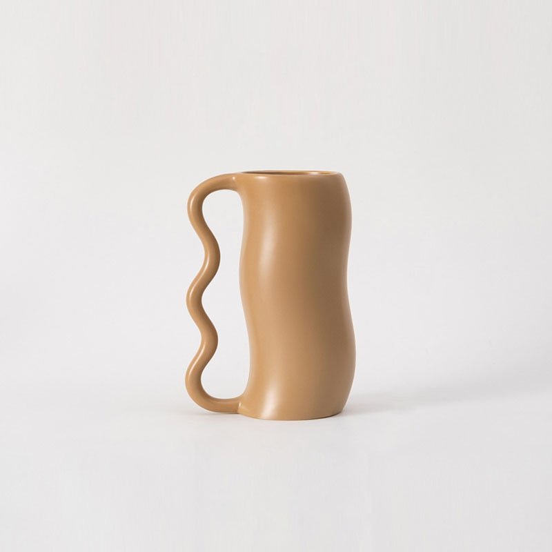Hommfer - Vase Ondulé en Céramique Lavande Crème - Hommfer