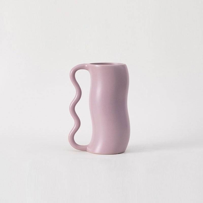 Hommfer - Vase Ondulé en Céramique Lavande Crème - Hommfer