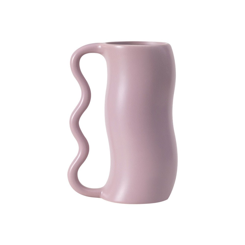 Hommfer - Vase Ondulé en Céramique Lavande Crème - Hommfer