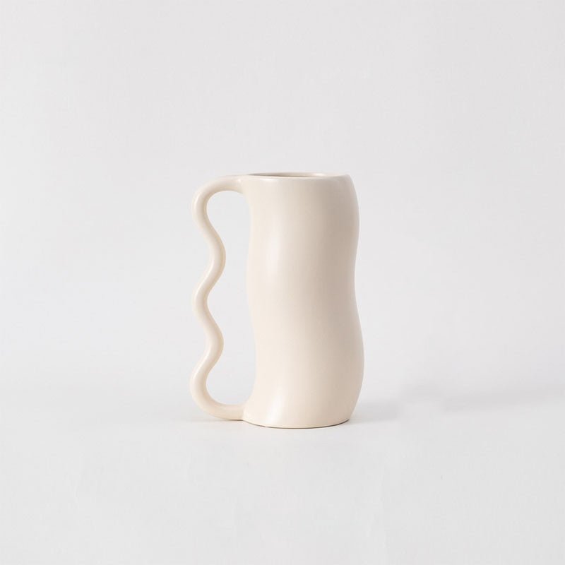 Hommfer - Vase Ondulé en Céramique Lavande Crème - Hommfer