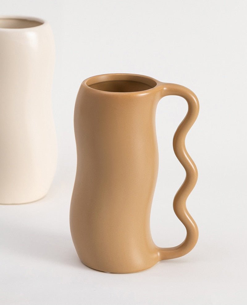 Hommfer - Vase Ondulé en Céramique Lavande Crème - Hommfer