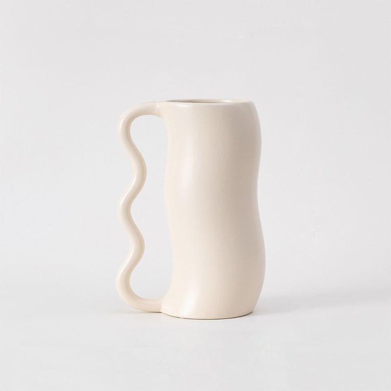 Hommfer - Vase Ondulé en Céramique Lavande Crème - Hommfer
