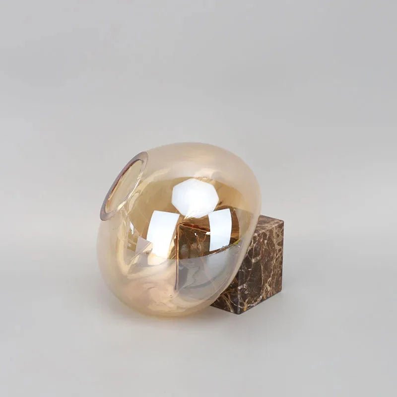 Hommfer – Vase sphérique en verre ambre pour le salon - Hommfer