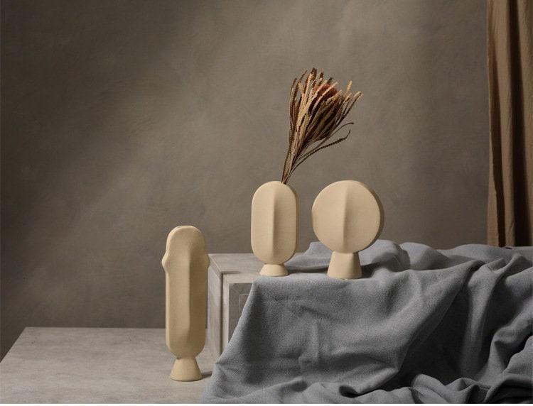 Hommfer – Vase Visage en Céramique Givrée - Hommfer