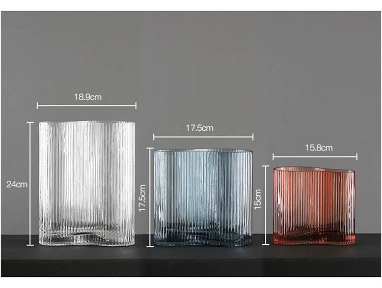 Hommfer – Vases Ondulées en Verre Soufflé pour le Salon - Hommfer