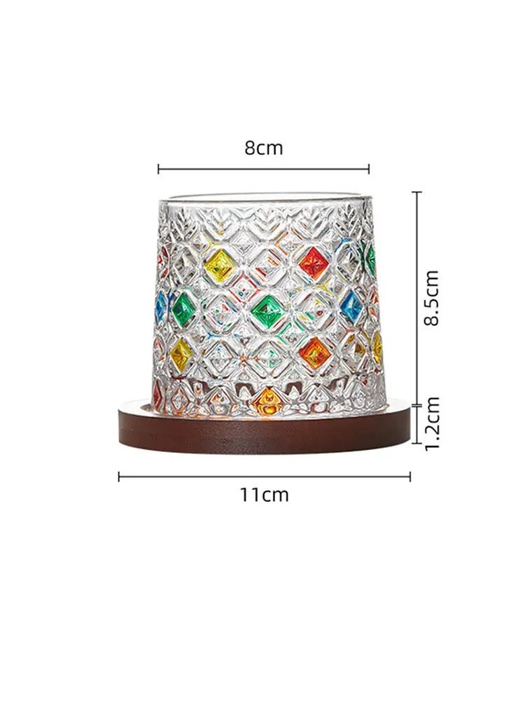 Hommfer – Verres à Whisky Cristal Ivy avec Dessous de Verre en Bois - Hommfer