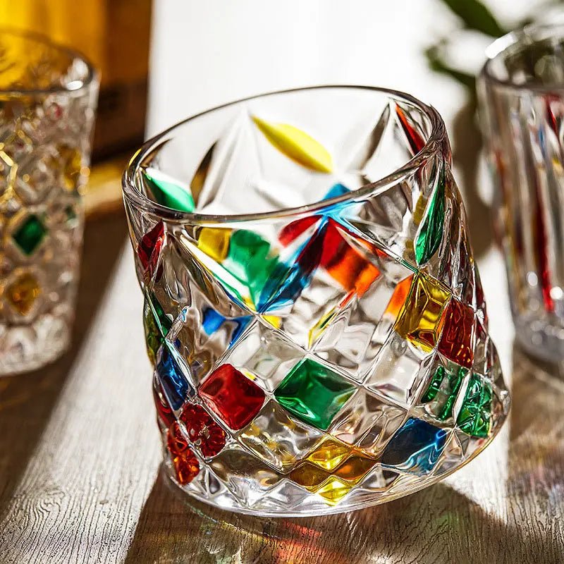 Hommfer – Verres à Whisky Cristal Ivy avec Dessous de Verre en Bois - Hommfer