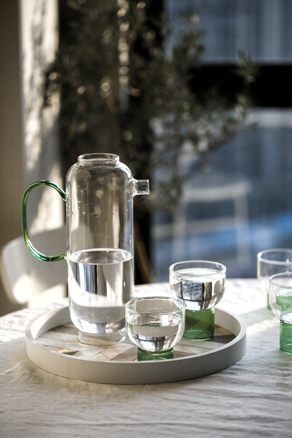 Hommfer – Verres et Carafe en Cristal Coloré Demi - Lune - Hommfer